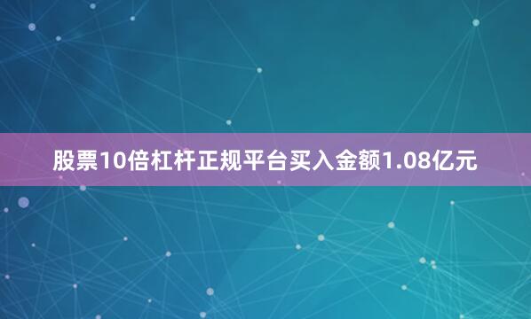股票10倍杠杆正规平台买入金额1.08亿元